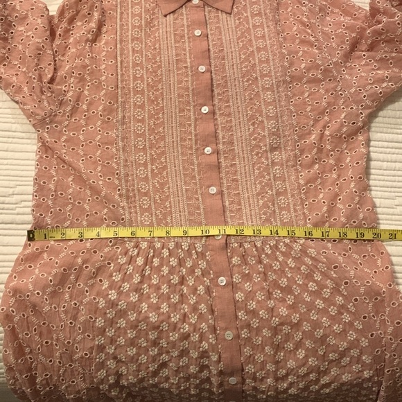 ZARA Malina Coquette Embroidered Pink White Floral Midi Dress 100% Cotton SZ S - Picture 12 of 12